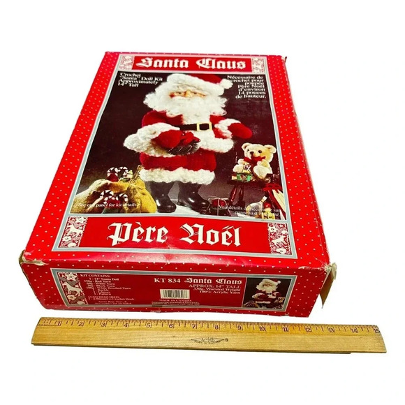 Spinrite Santa Doll Kit 14 inch Tall Crochet Yarn Complete Xmas Vintage New - Picture 14 of 14